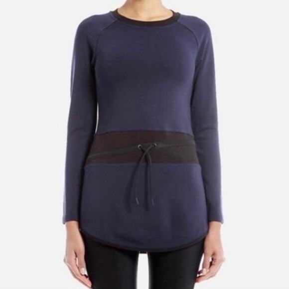 Kith blue and black ponte knit drawstring waist tunic top XS/S - Picture 1 of 9